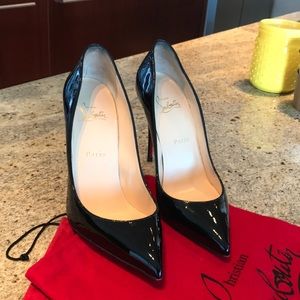 Authentic Christian Louboutin Black Patent Pigalle